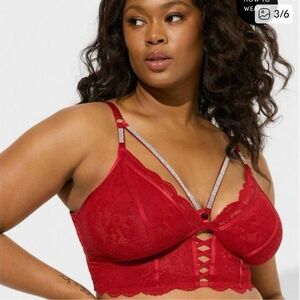 Torrid Red Strappy Lace Bralette
